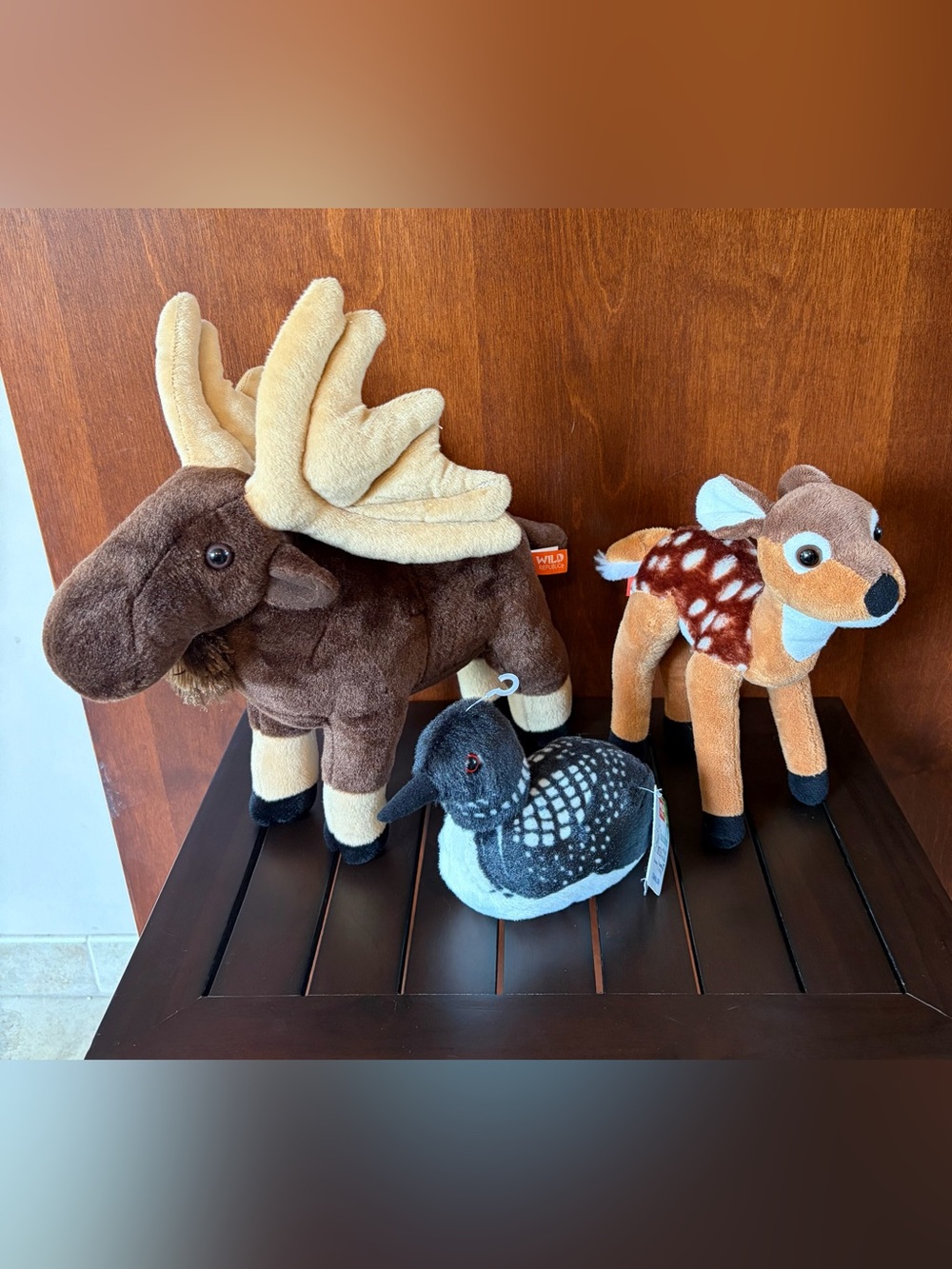 Wild Republic set of 3 Woodland Plush Animals - moose•deer•loon